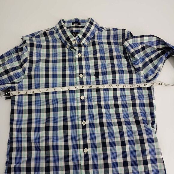 Abercrombie & Fitch Shirt Men's Medium Muscle White Blue Plaid Button Down - Picture 8 of 11